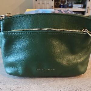 Divina Firenze Green Leather Cosmetic Bag